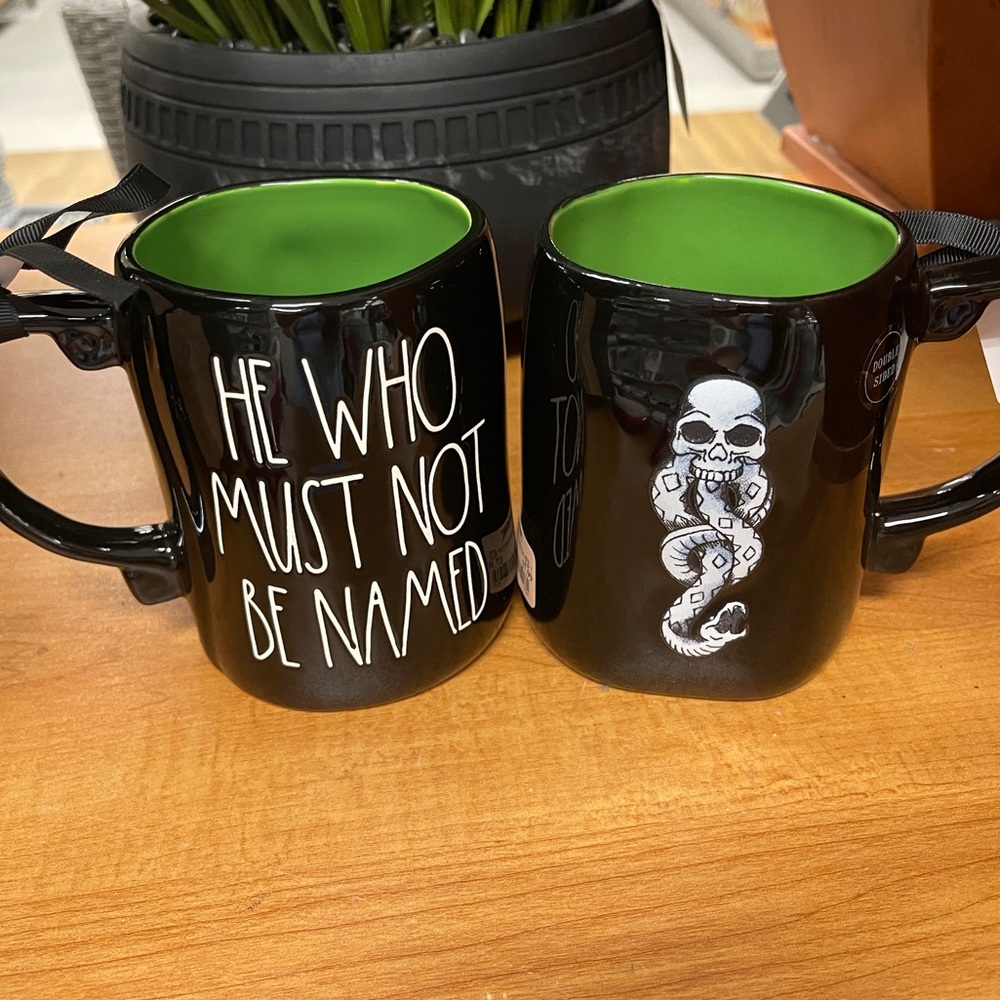 RAE DUNN Harry Potter Dark Mark He Who Must Not Be Named ceramic Coffee Mug NWT
